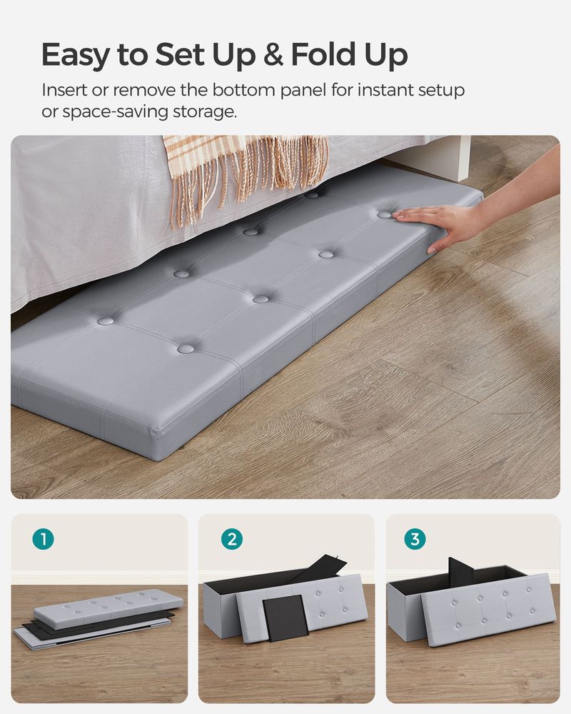 SONGMICS Folding Storage Ottoman Bench