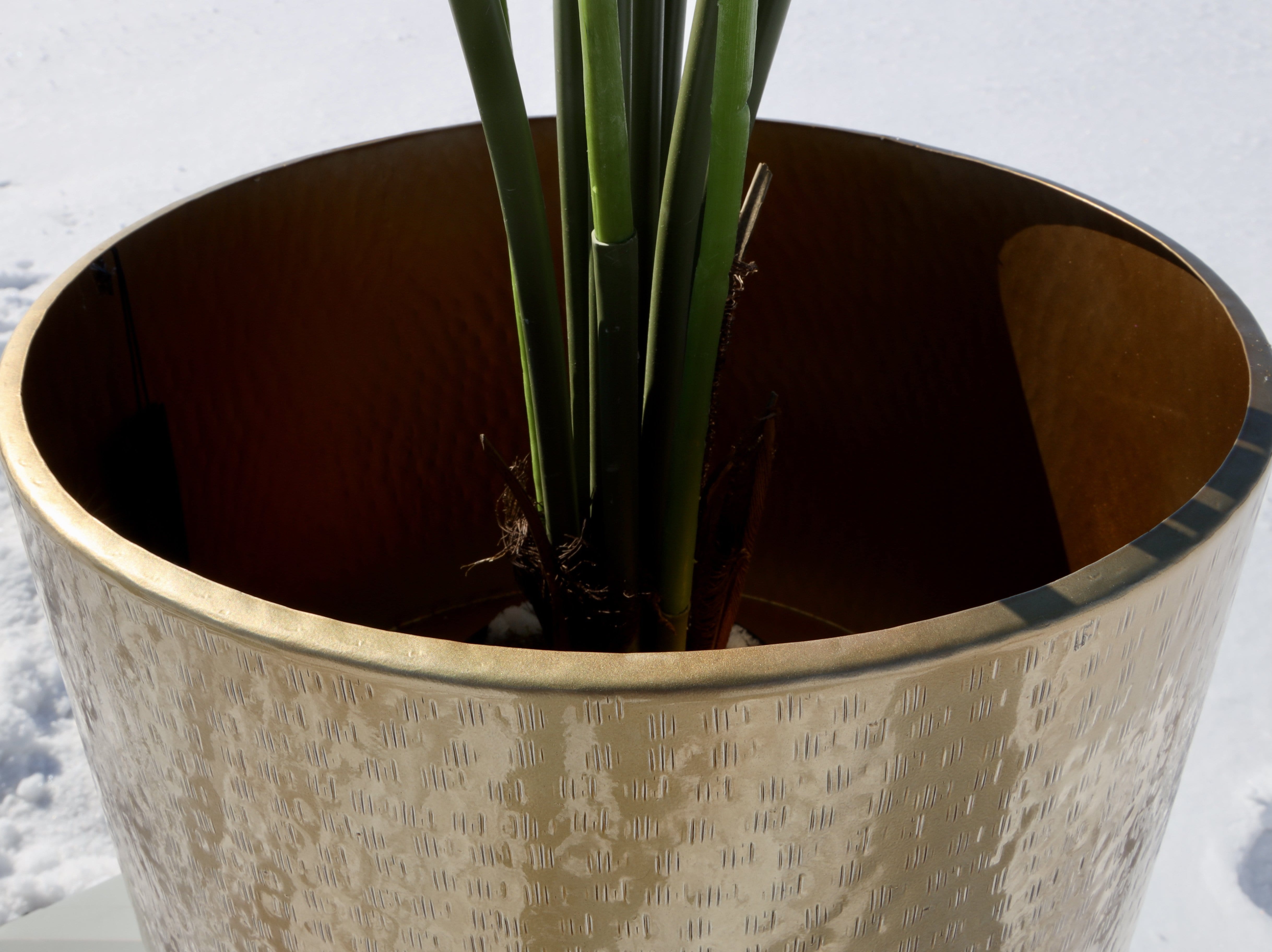 Sagi - Brass Mid-Century Floor Planter (Multiple Sizes)