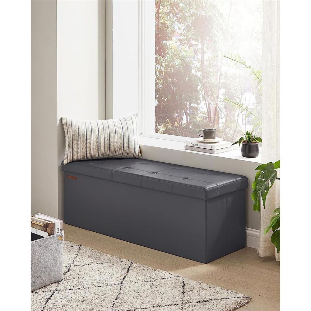SONGMICS Folding Storage Ottoman Bench