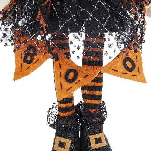 8.3x5x24 Fabric Standing Gnome W Orange Banner Spring Body, For Halloween Decor