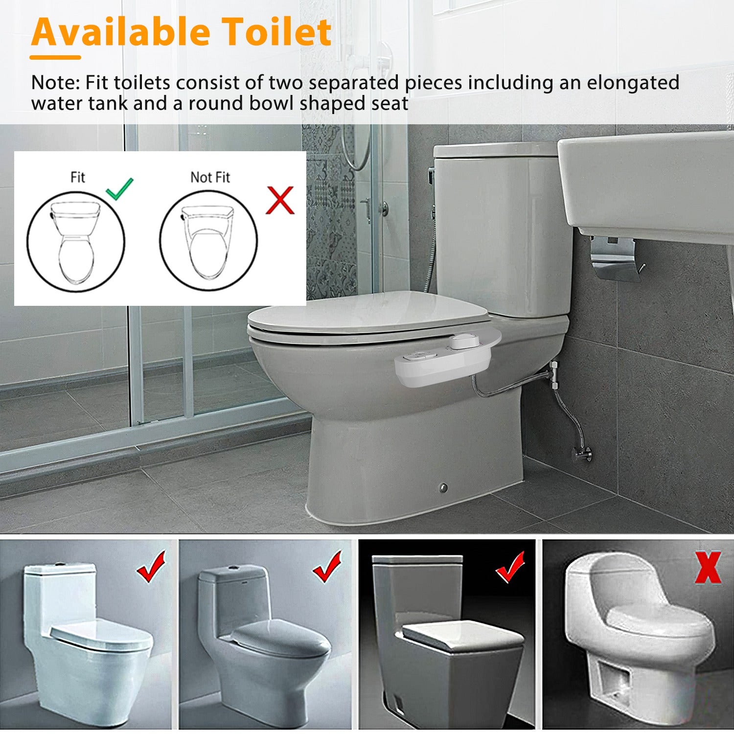 Bidet Attachment Non-Electric Fresh Cold Warm Water Bidet Sprayer Toilet Seat Attachment with Self Cleaning Dual Nozzles Temperature Water Flow Contro