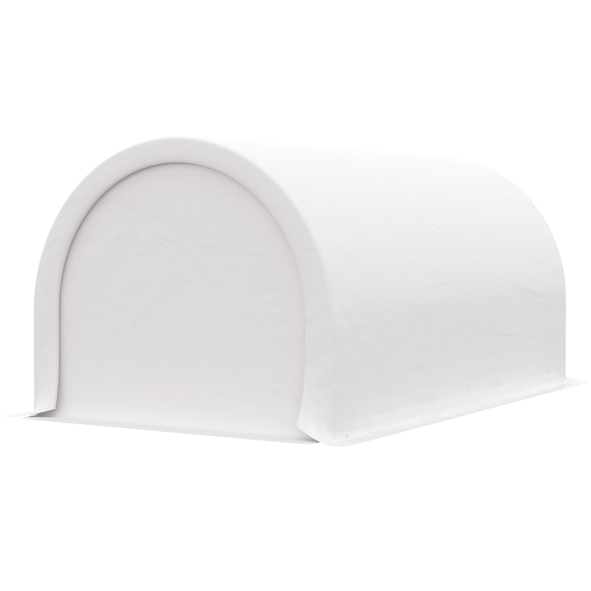 Outsunny 10' x 16' Heavy Duty Portable Carport Tent with Zippered Door, PE Cover for Car, Boat, Motorcycle, Bike, White