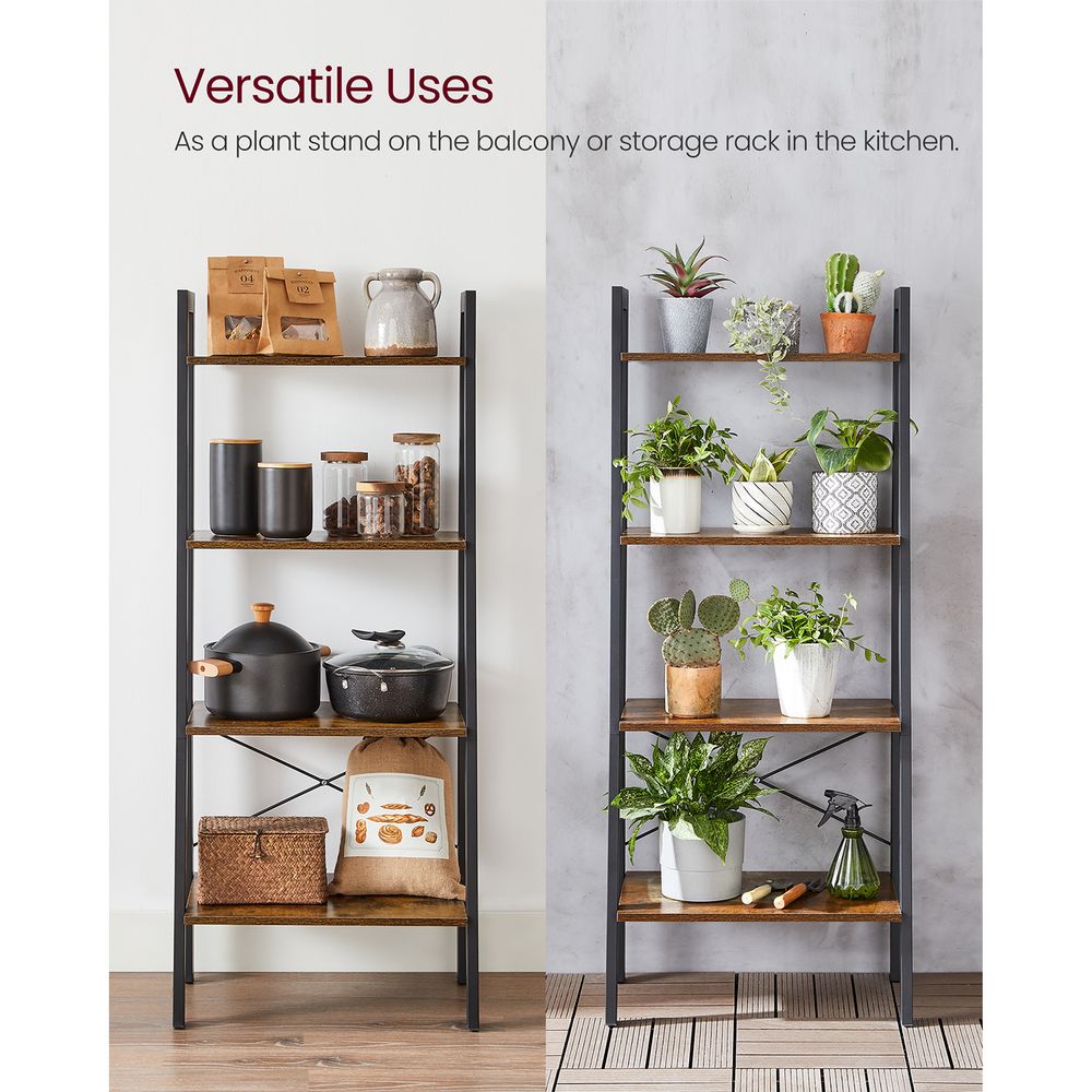 VASAGLE 4-Tier Ladder Shelf with Steel Frame