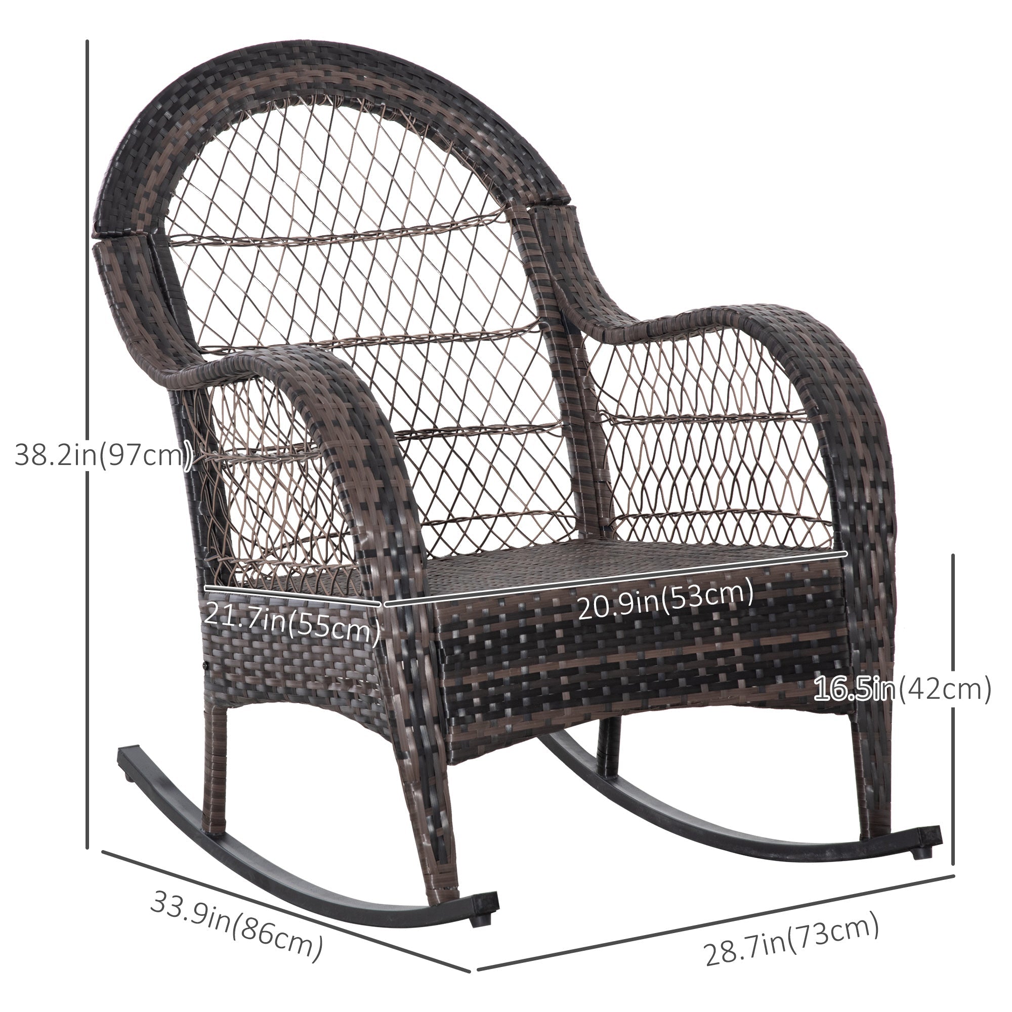 Outsunny Rattan Respite: PE Wicker Garden Patio Relaxer Chair with Cushion, Grey Outdoor Oasis