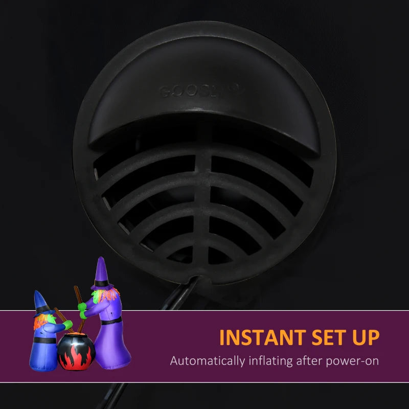 HOMCOM Inflatable Haunted Tree – LED Lighted Halloween Decoration with Owl, Ghost, and Pumpkins