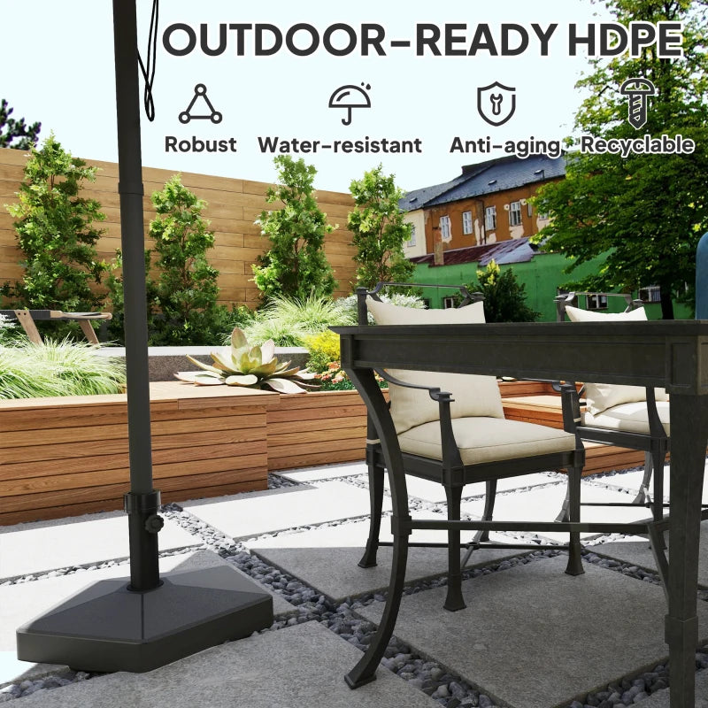 Patio Umbrella Base Holder, Heavy Duty Outdoor Umbrella Stand Base, Poolside, Black