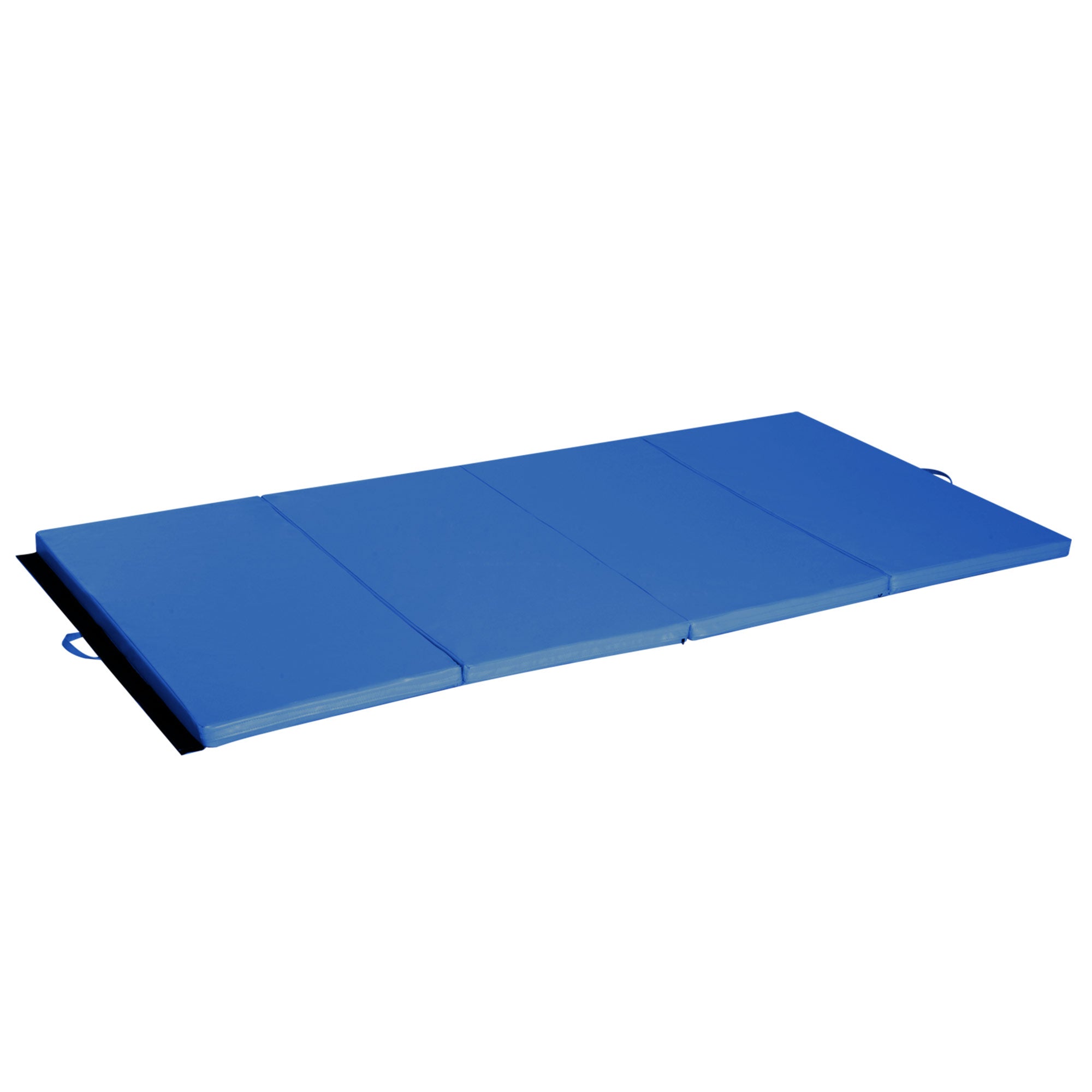 Soozier 4ft x 8ft Gymnastics Mat Tri-Fold Exercise Tumbling Pad with Handles for MMA Martial Arts Stretching Blue