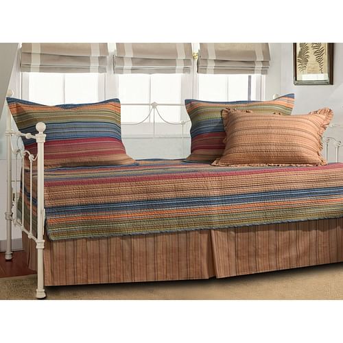 Reversible 5-Piece Daybed Bedding Set with Bed-skirt and Three Pillow Shams - Free Shipping