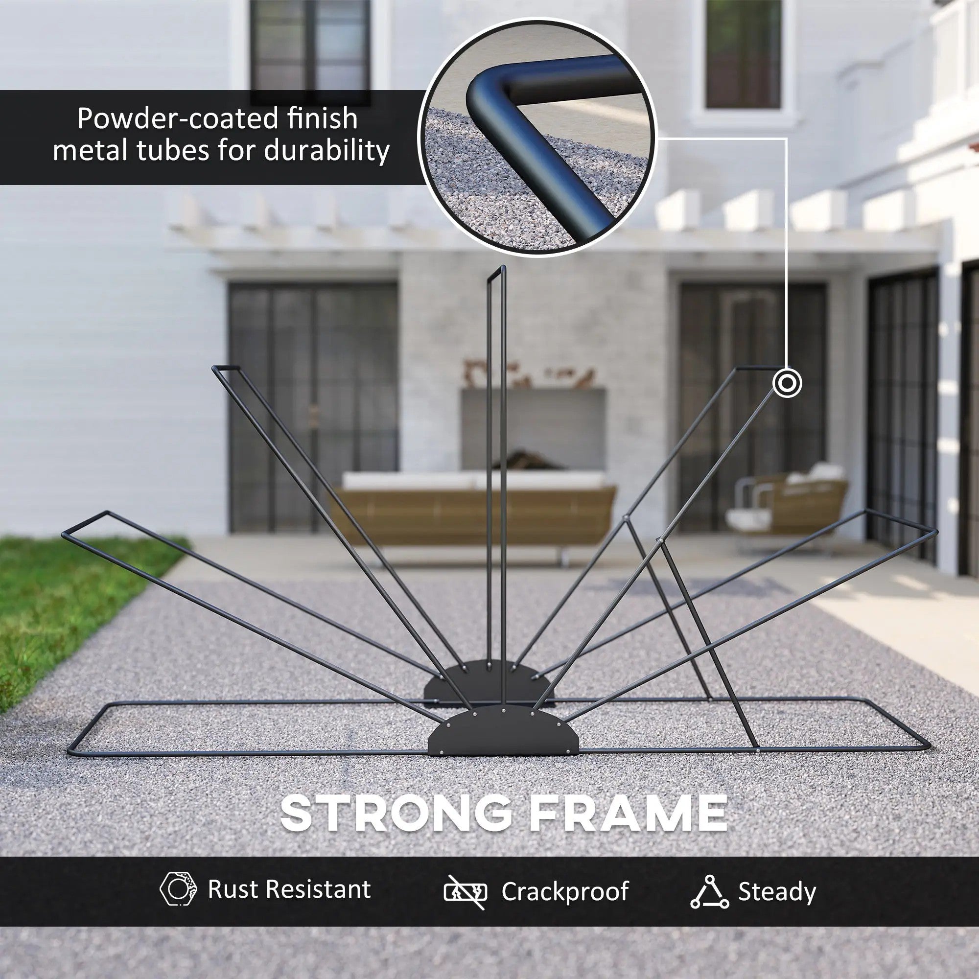 Outsunny Motorcycle Shelter, Waterproof Motorcycle Cover Tent with 2 Mesh Windows, UV Protected & Dustproof Bike Storage Shed