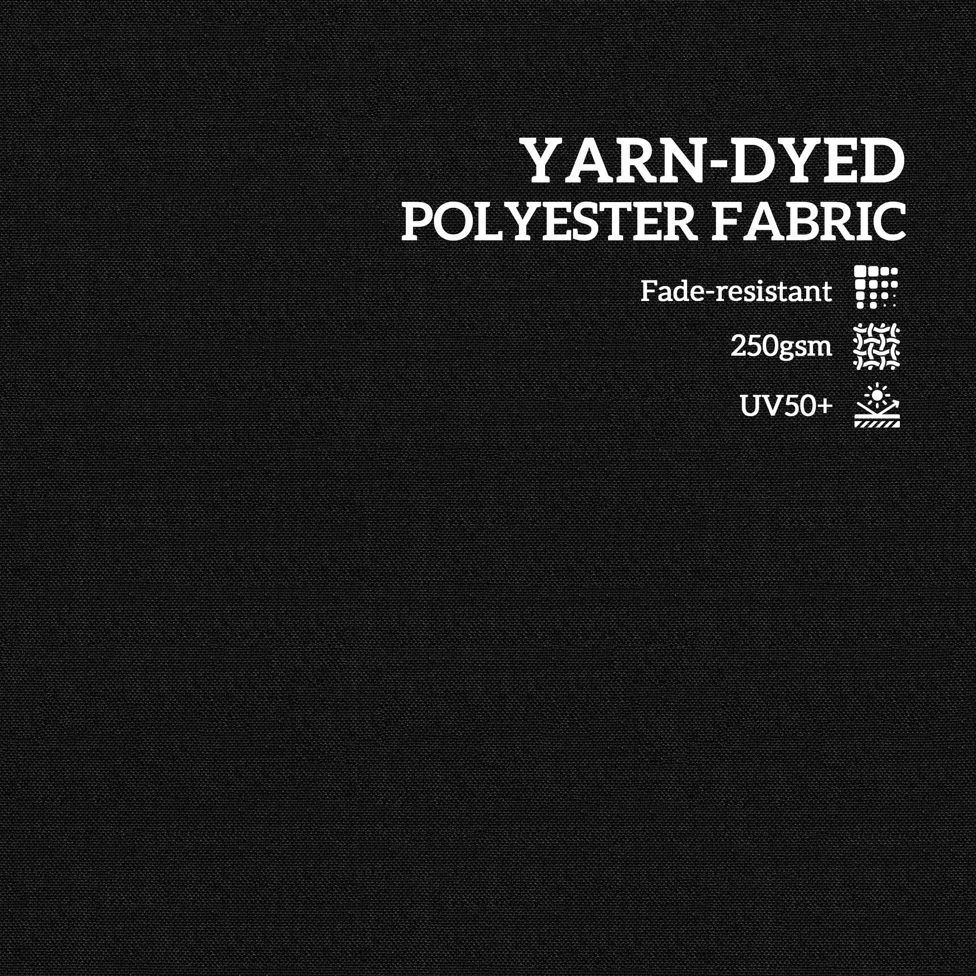 Outsunny Outdoor Cushions Set of 2 for Dining Chairs, Outdoor Seat Cushions with Back, Fade-Resistant Yarn-Dyed Polyester, Black