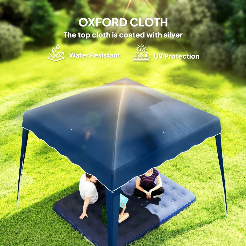 8' x 8' Pop Up Canopy, Outdoor Foldable Tent, Portable Canopy Tent with Carrying Bag for Camping, Party, Picnic, Blue