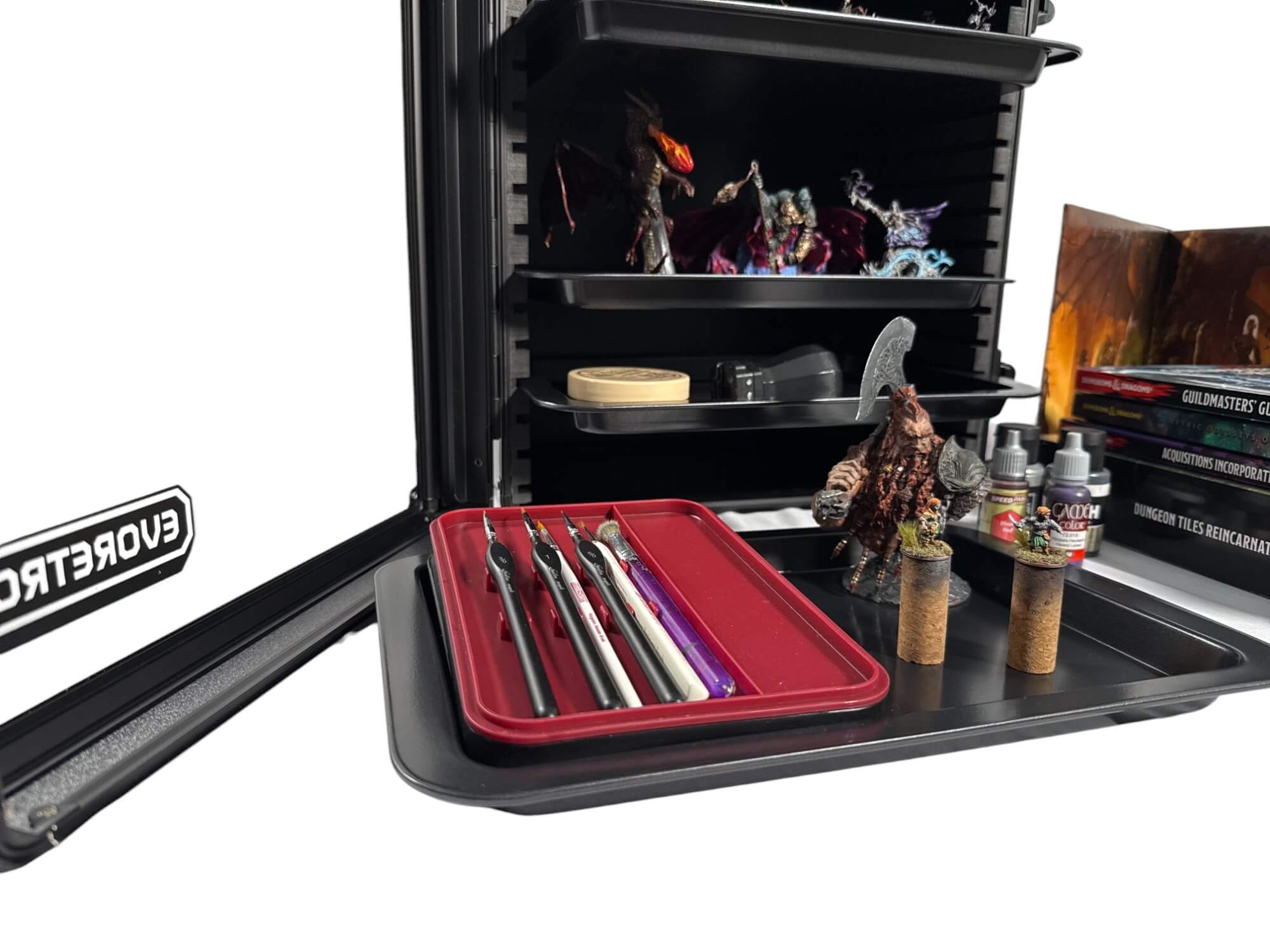 Aluminum Miniatures Display Case with 5 Magnetic Trays