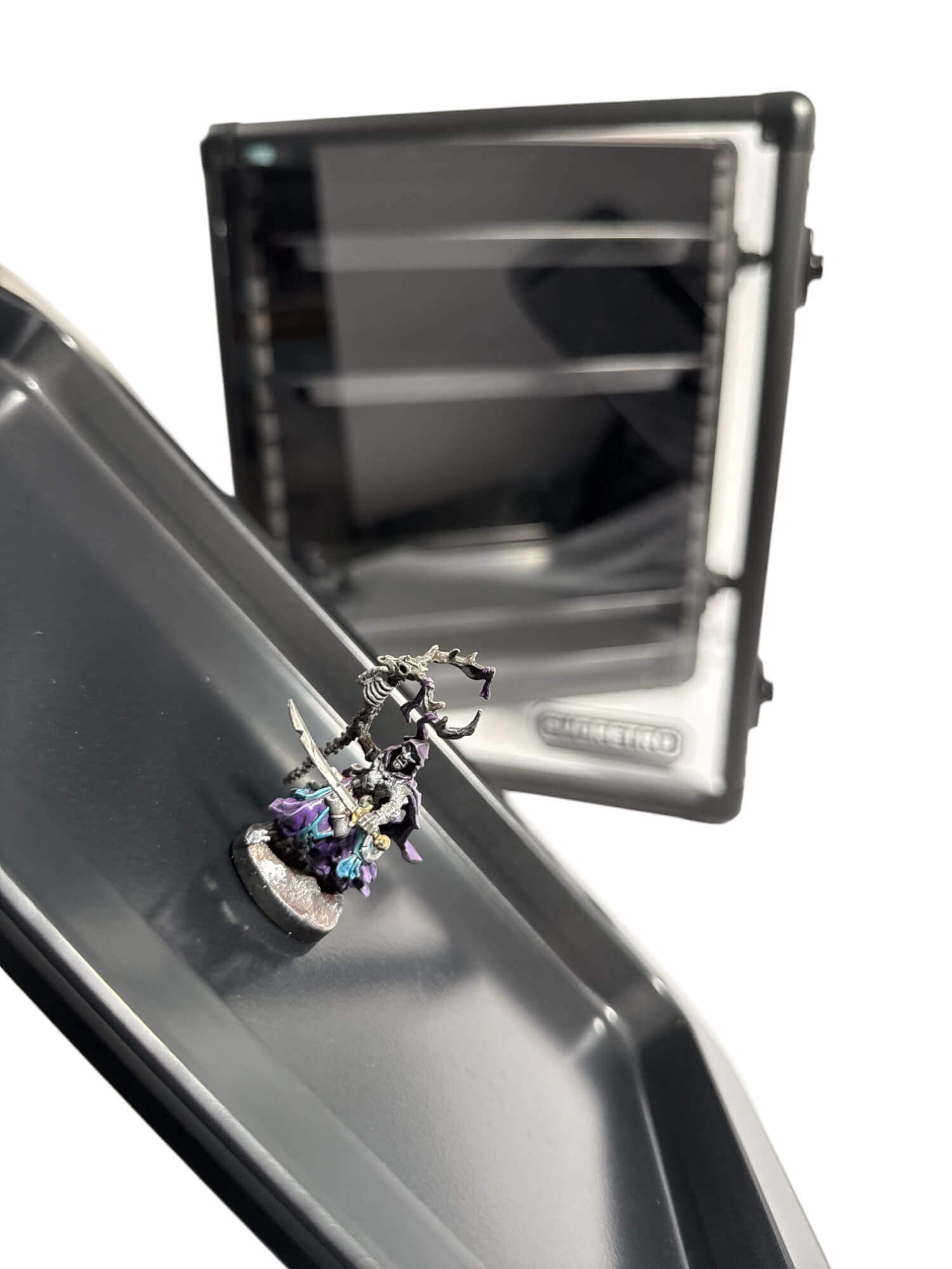 Aluminum Miniatures Display Case with 5 Magnetic Trays