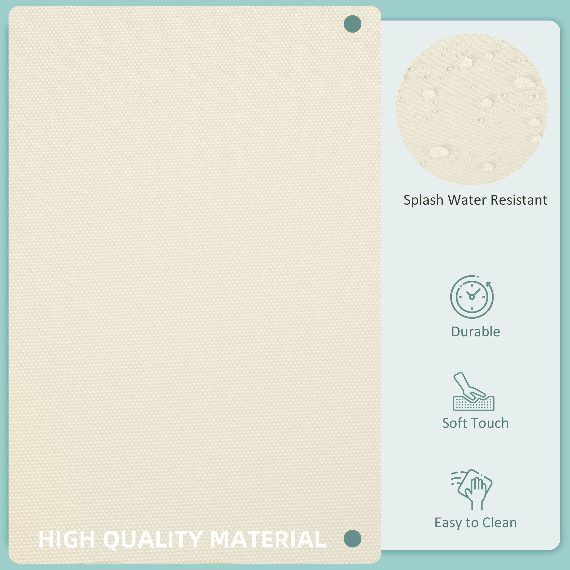 Outsunny Patio Rattan Sofa Set 14pc Outdoor Cushion Polyester Cover Replacement Set White No Cushion