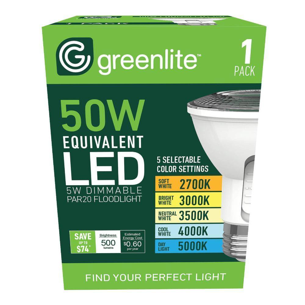Ampoule LED PAR20 5W à intensité variable, équivalent 50W – CCT sélectionnable