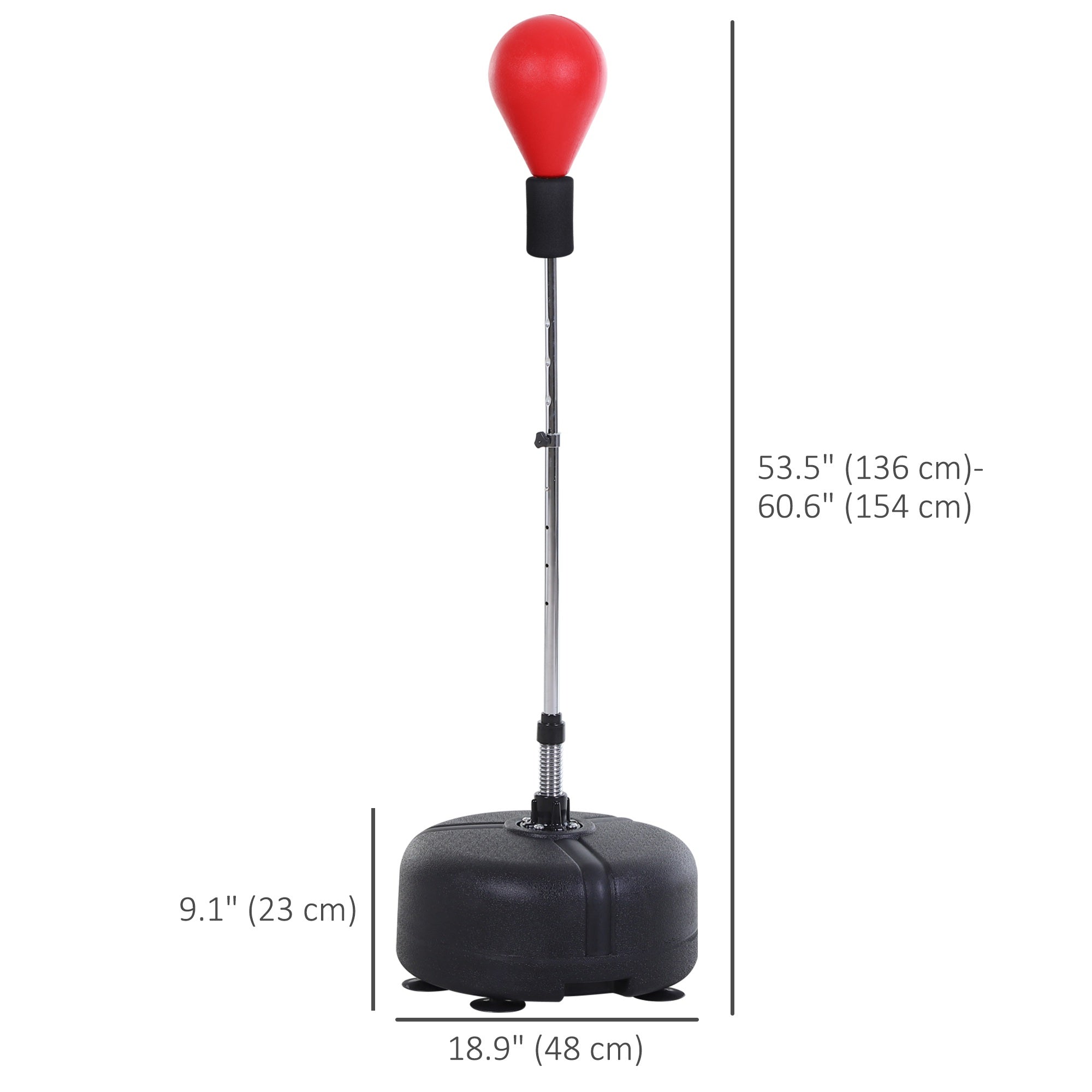 Soozier Adjustable Height Free Standing Boxing Bag Set with 6 Suction Cups and Boxing Gloves, for Exercise Training