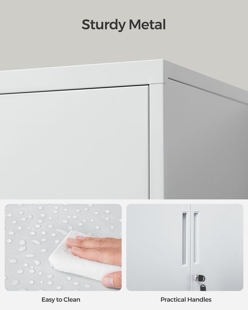 SONGMICS Metal Storage Cabinet with Doors and Shelves