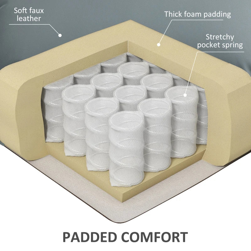 HOMCOM Lift Chair for Seniors, PU Leather Upholstered Electric Recliner Chair with Remote, Side Pockets, Quick Assembly, Grey