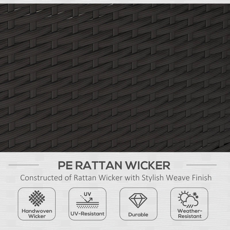 Outsunny Patio Furniture Set with Gazebo, Outdoor PE Rattan Wicker Conversation Sofa with Storage Corner Table, Cushion, for Backyard, Porch, Poolside, Balcony, Grey