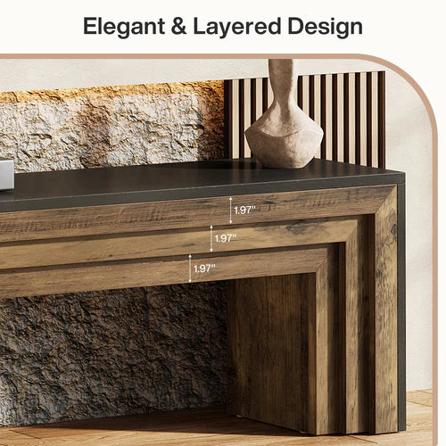 70.9" TV Stand for Up to 75" TVs, Wooden Entertainment Center Console with Open Storage Space Rustic Brown