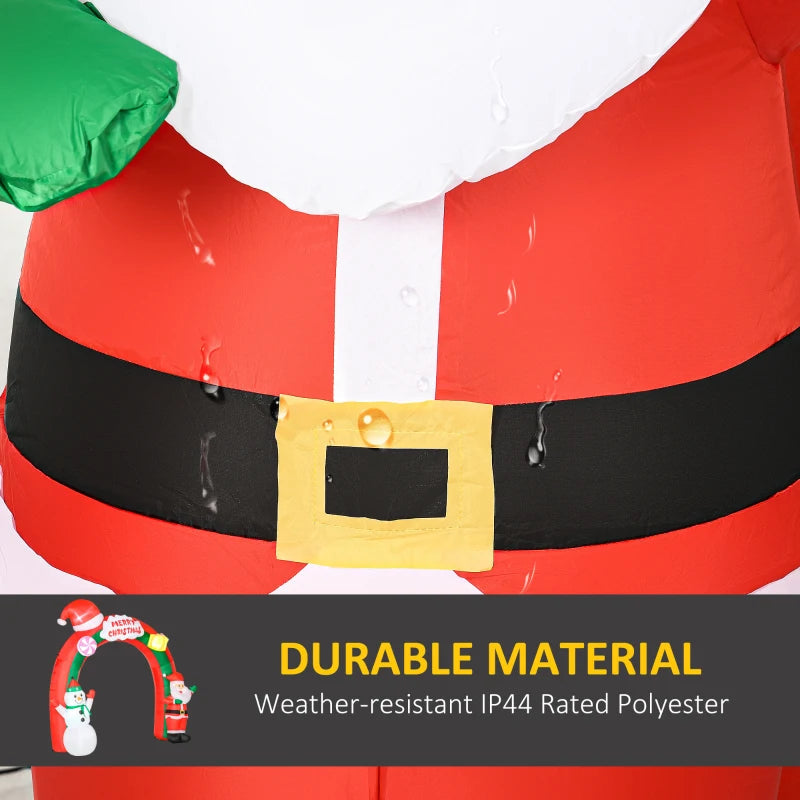 HOMCOM 9FT Inflatable Christmas Archway with Santa Claus & Snowman, Outdoor Blow Up Decoration with LED Lights