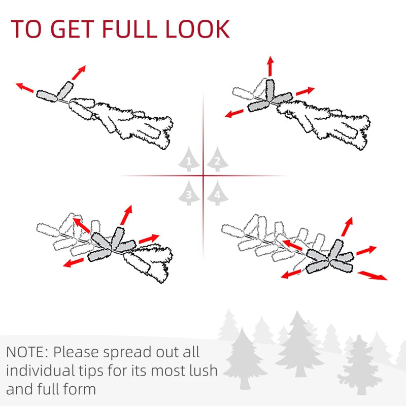 HOMCOM 6' Pre Lit Artificial Pencil Christmas Trees, Xmas Tree with Realistic Branches and Warm White LED Lights, Green