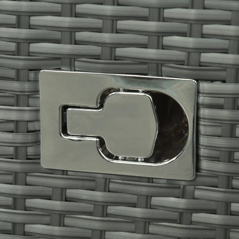 Outsunny 7pcs Garden Wicker Sectional Set w/ Tea Table Patio Rattan Lounge Sofa with Cushion for Outdoor Deck Orange