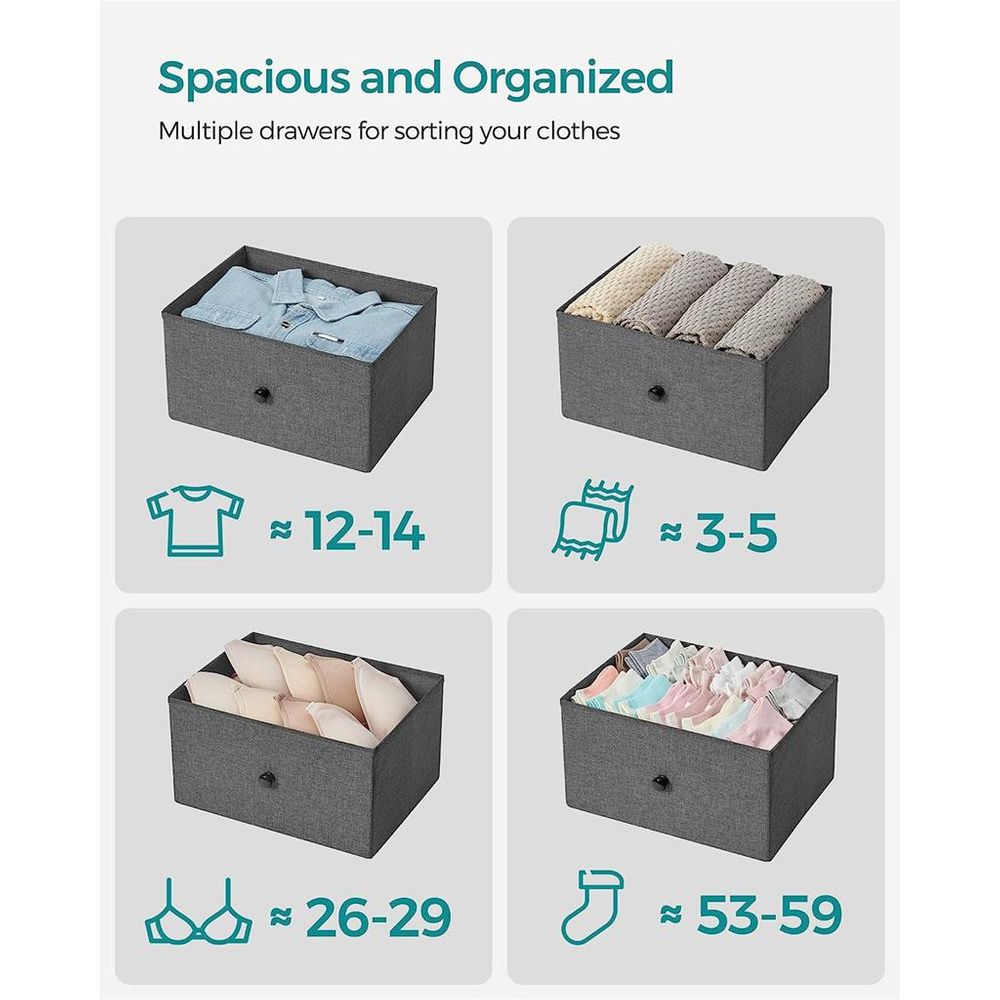 SONGMICS Closet Fabric Dresser with Metal Frame