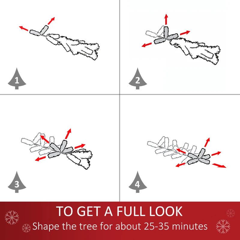 HOMCOM 7ft Artificial Christmas Tree – Black with Auto-Open Design, Holiday Indoor Decoration