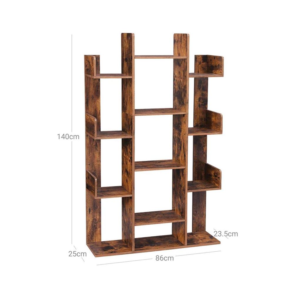 VASAGLE Tree-Shaped Bookcase with 13 Storage Shelves