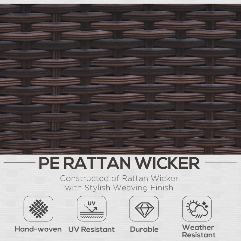 Outsunny 6 Pieces Patio Furniture Set, Deluxe Garden Wicker Sectional Sofa Set Outdoor Patio Sofa Furniture All Weather Resistant w/Cushion Seat for Porch Garden Poolside Balcony