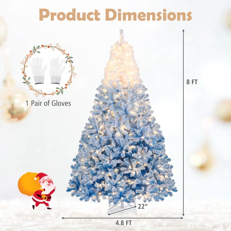 8 FT Artificial Christmas Tree with Warm White LED Lights and 8 Modes