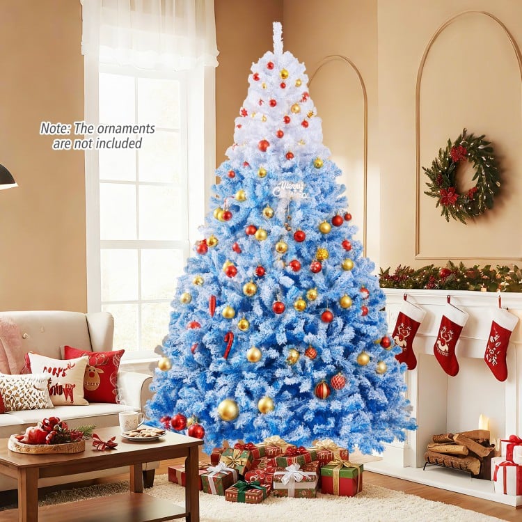 8 FT Artificial Christmas Tree with Warm White LED Lights and 8 Modes