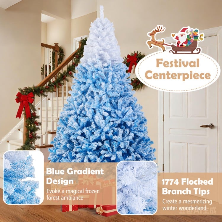 8 FT Artificial Christmas Tree with Warm White LED Lights and 8 Modes