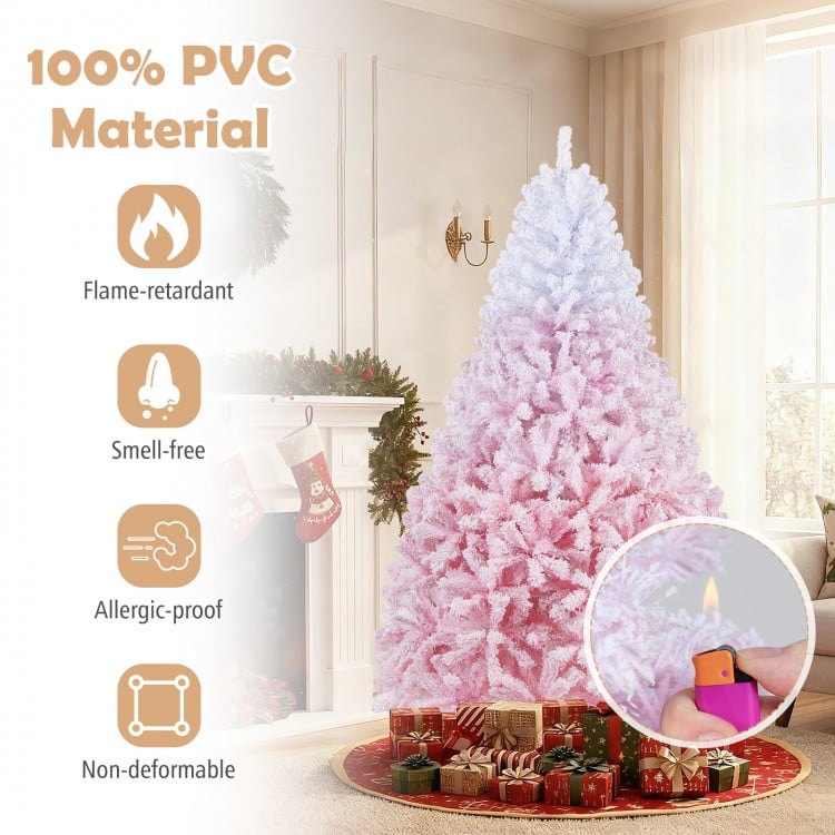 7 FT Artificial Christmas Tree with Warm White LED Lights and 8 Modes for Holiday