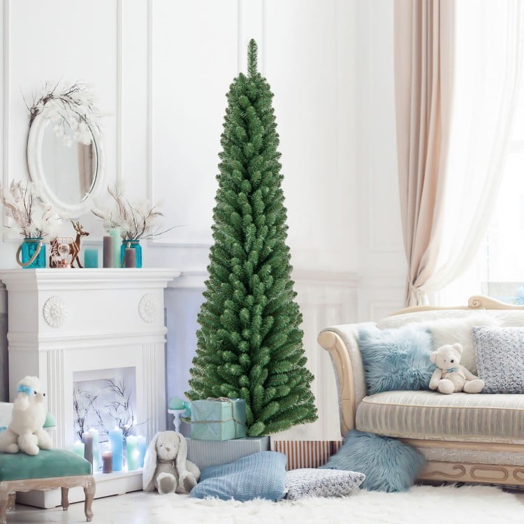 6 Feet Pencil Christmas Tree with 295/392/523/671 Memory Wire Branch Tips