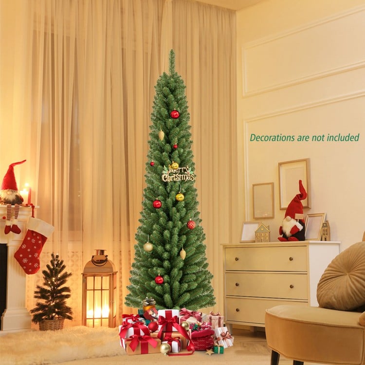 6 Feet Pencil Christmas Tree with 295/392/523/671 Memory Wire Branch Tips
