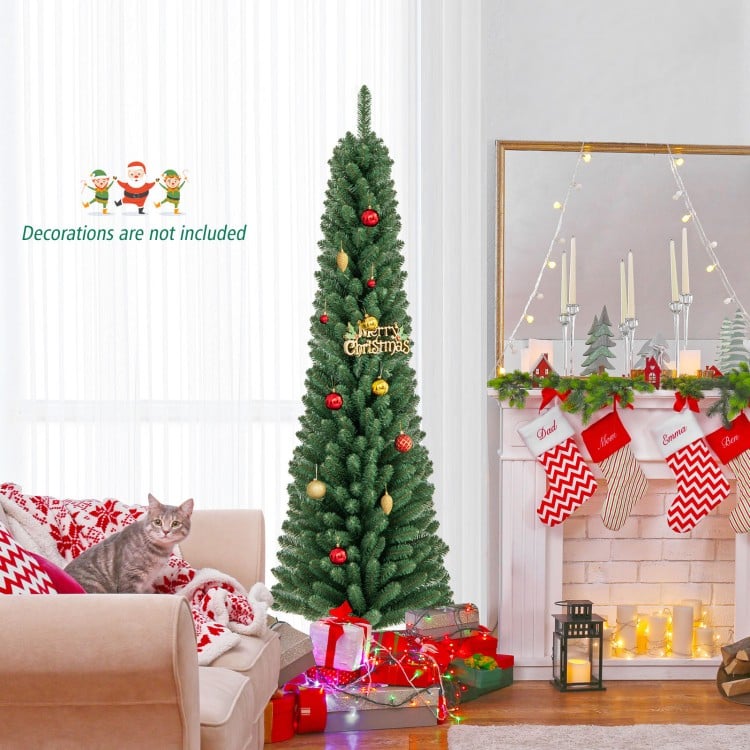 6 Feet Pencil Christmas Tree with 295/392/523/671 Memory Wire Branch Tips