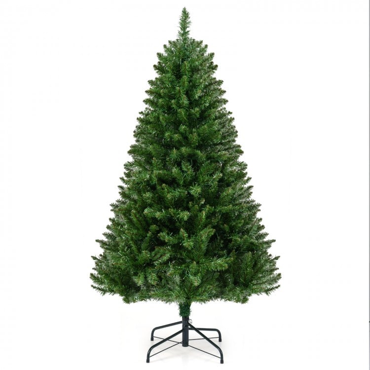 5 Feet Artificial Christmas Tree Hinged Xmas Tree with 7 Lighting Modes