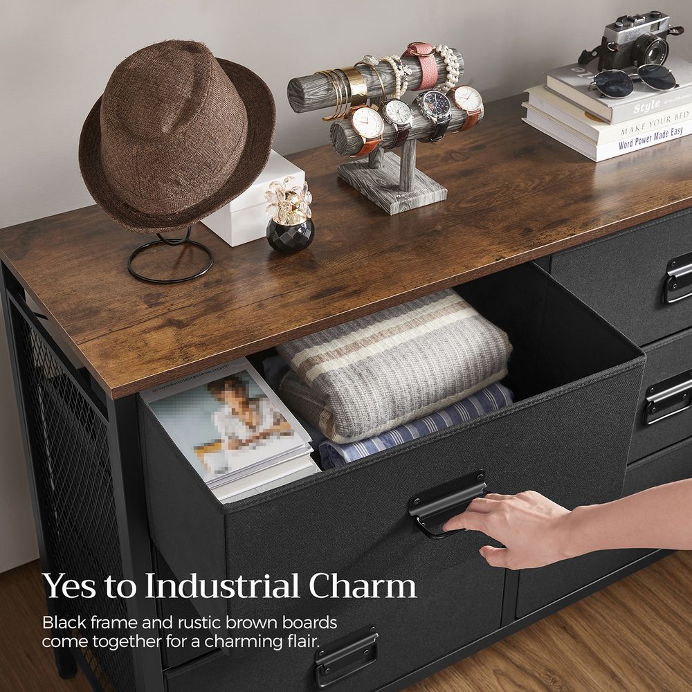 SONGMICS Wide Storage Dresser with 6 Drawers