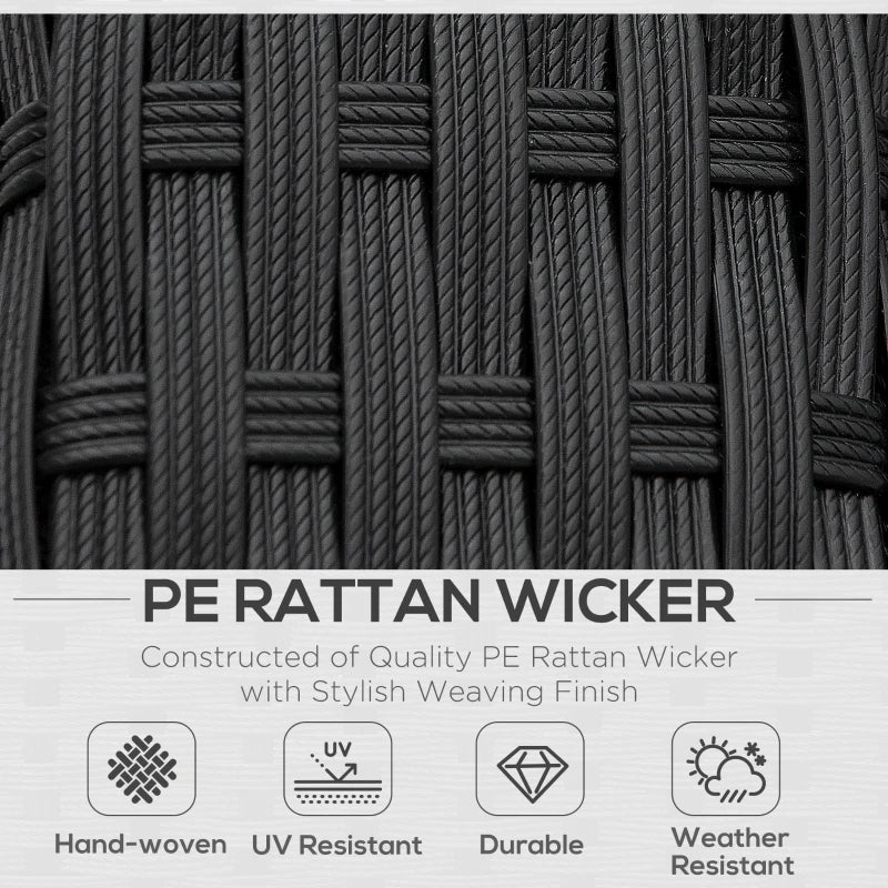 Outsunny 4 Pieces Sectional Patio Furniture Set, Rattan Wicker Patio Chairs Outdoor Coffee Set with Cushions, Cream White