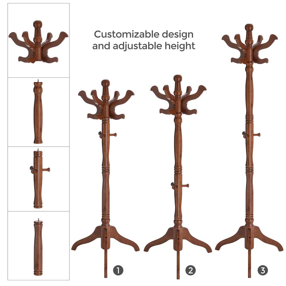 VASAGLE Coat Rack Free Standing with 11 Hooks