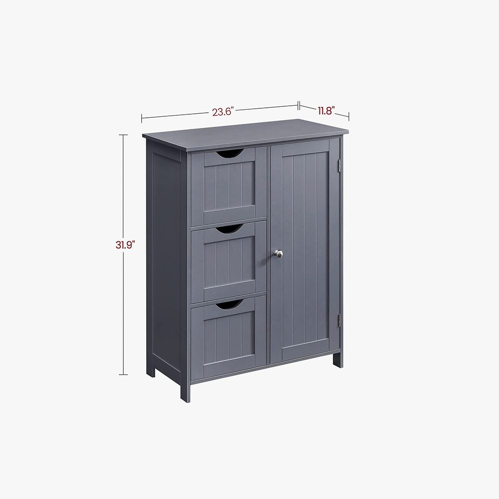 VASAGLE Bathroom Floor Storage Cabinet with 3 Drawers