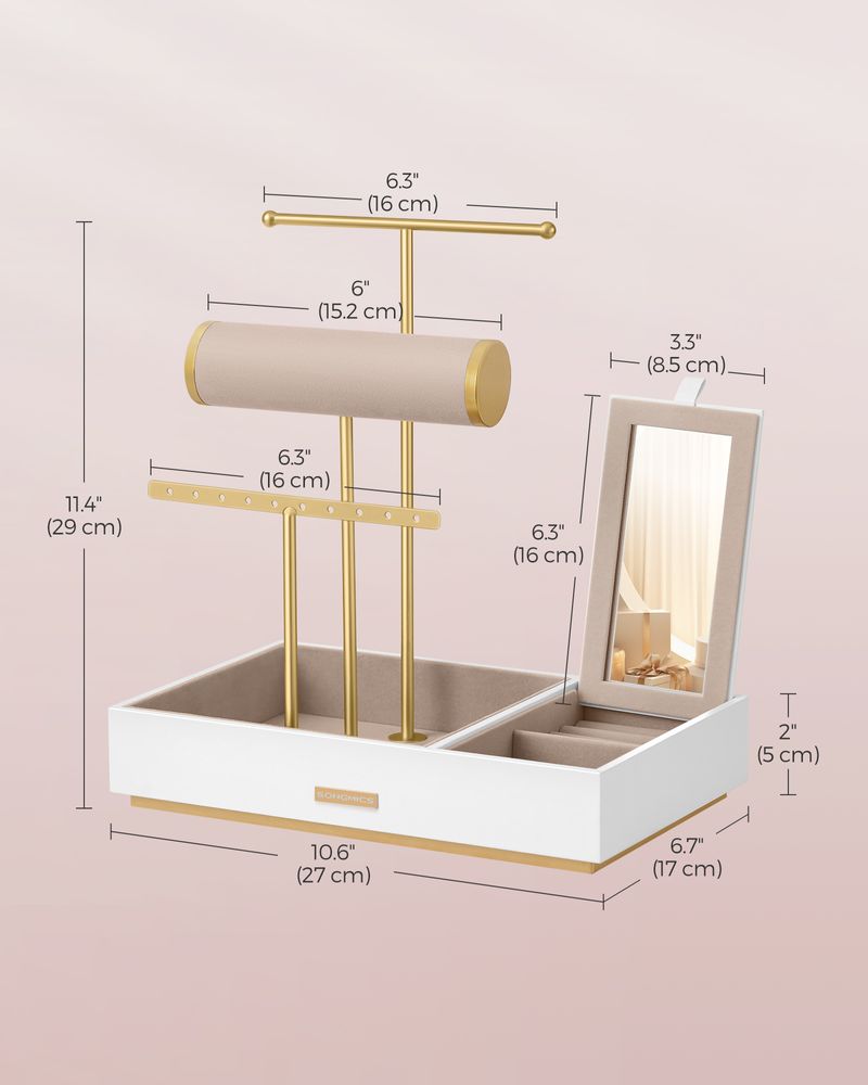 SONGMICS Jewelry Holder with Necklace Earring Bracelet Holder