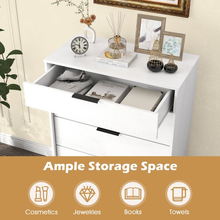 5-Drawer Dresser with Interlock System for Bedroom Living Room-White