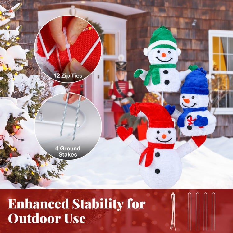5 FT Stacked Snowman Lighted Christmas Decoration with 110 LED Lights