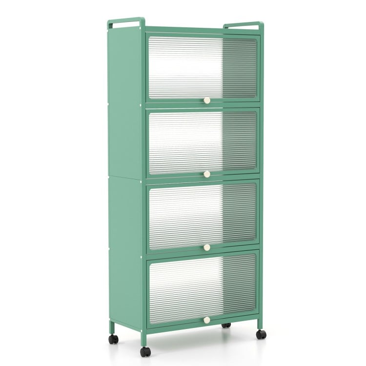 5-Tier Kitchen Baker's Rack with Flip-up PC Doors-Green