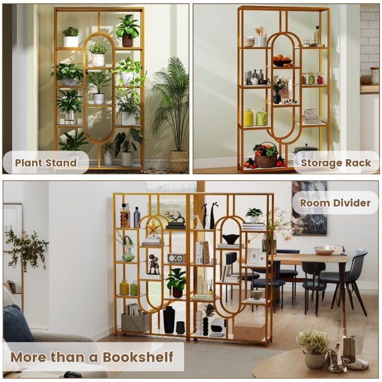 5-Tier Tall Etagere Bookcase with Open Storage Shelves-White