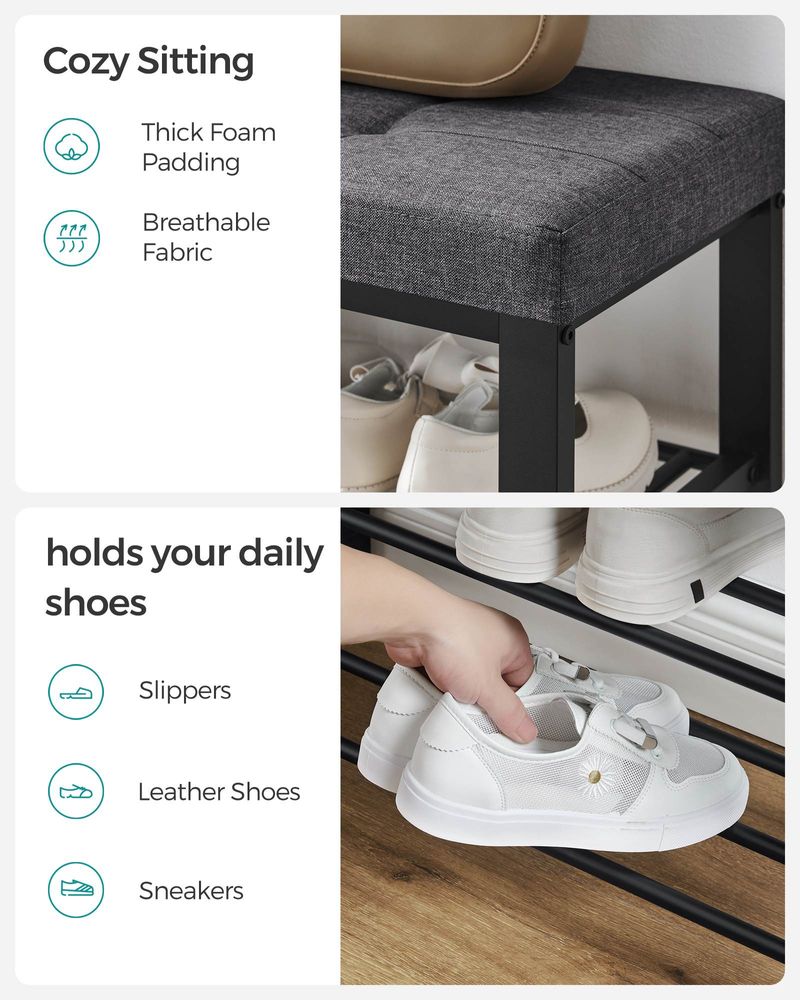 SONGMICS Shoe Bench with Cushion