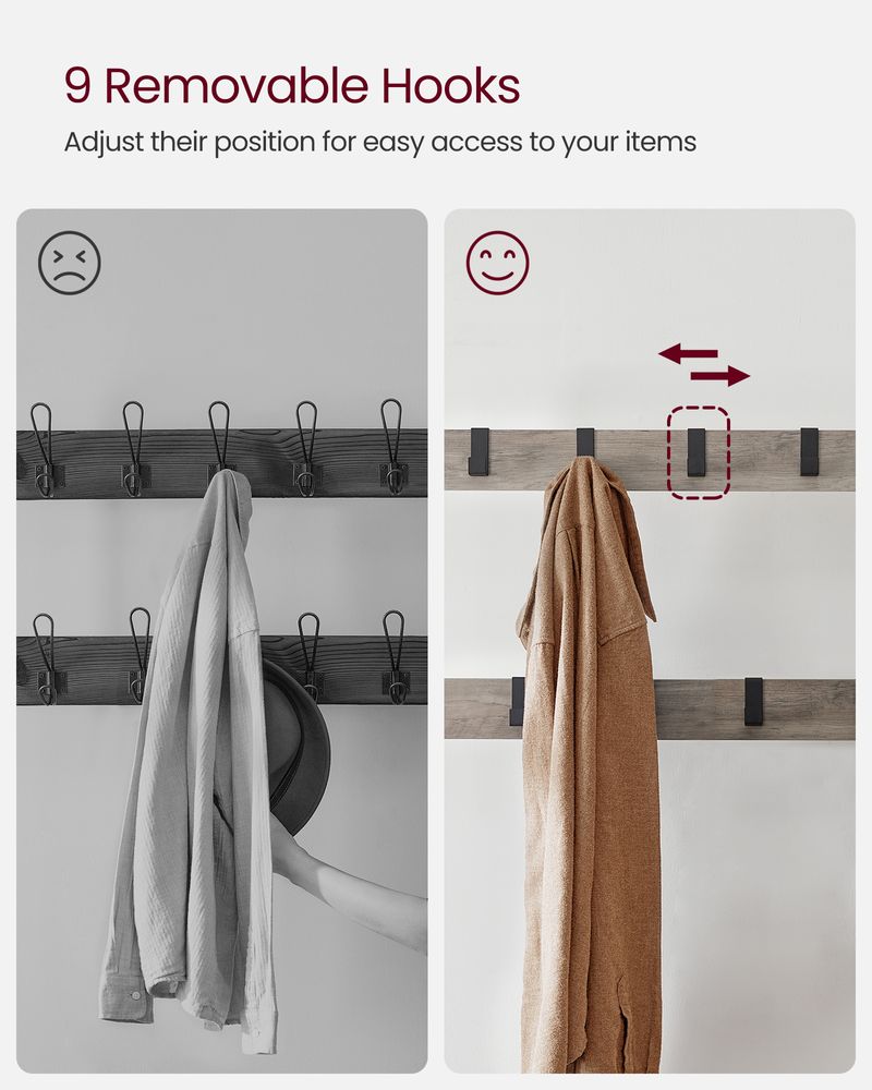 VASAGLE Coat Rack with Shoe Bench for Entryway